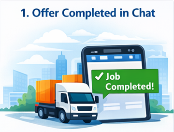 Transportni nalog označen kao dovršen i potvrđen unutar ExusTrans chat sučelja